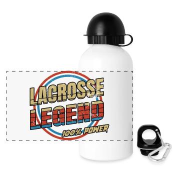 Lacrosse Legende - Panorama Trinkflasche mit Deckel 500 ml - Weiß - Vorne