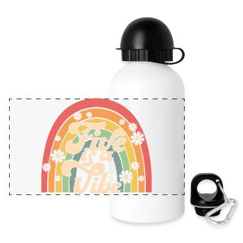 Five Is A Vibe, 5 Jahre alt, Kinder zum 5. Geburtstag - Panorama Trinkflasche mit Deckel 500 ml - Weiß - Vorne