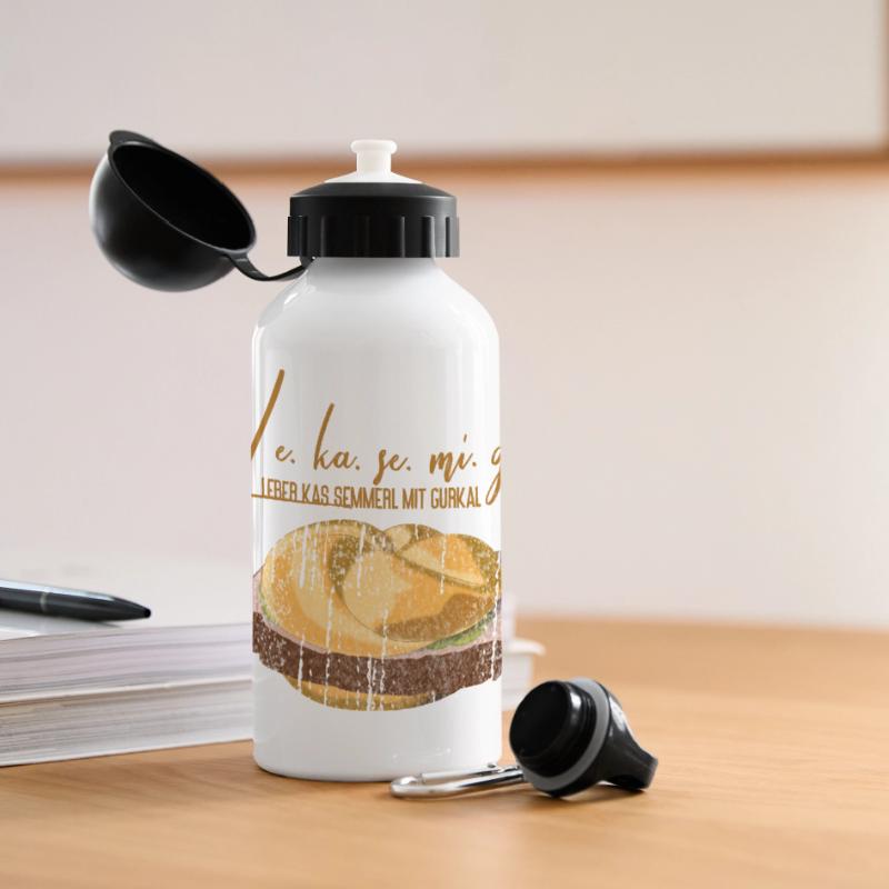 Leberkäs Semmerl avec cornichons – dialecte Gourde panoramique avec couvercle 500 ml