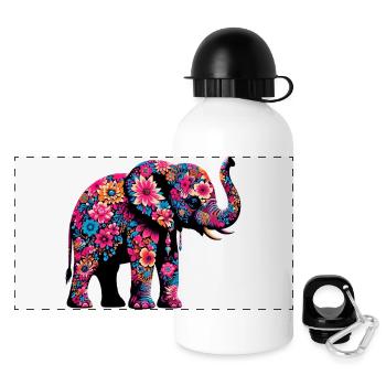 Elephant - Panoramic Thermal Bottle with Lid 500 ml - white - Front