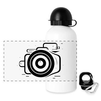 Croquis de caméra - Gourde panoramique avec couvercle 500 ml - blanc - Devant