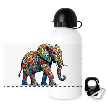 Elephant - Panoramic Thermal Bottle with Lid 500 ml - white - Front