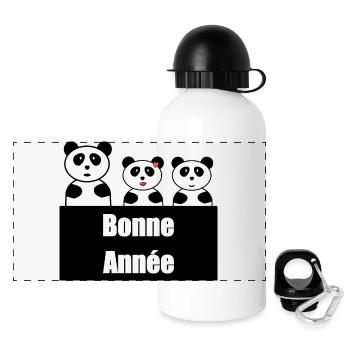 BONNE ANNEE. SAINT SYLVESTRE. MEILLEURS VOEUX. HAP - Gourde panoramique avec couvercle 500 ml - blanc - Devant