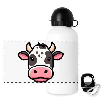 Vache - Gourde panoramique avec couvercle 500 ml - blanc - Devant