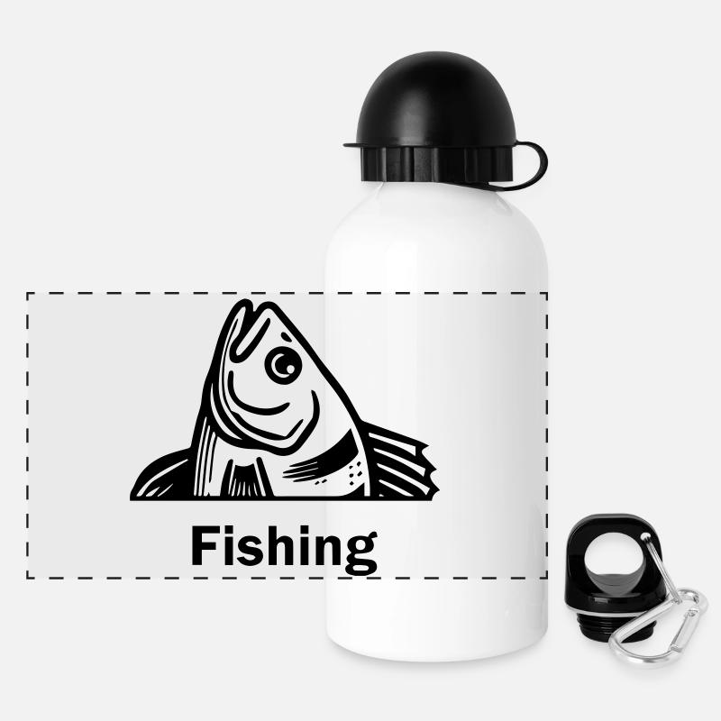 Caught perch - Fishing Design - Panoramic Thermal Bottle with Lid 500 ml - white