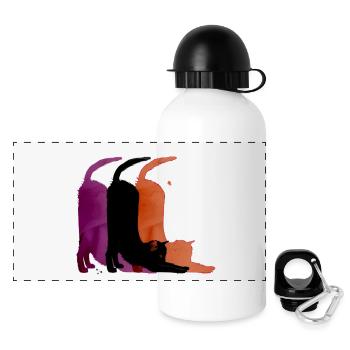 Cat - Panoramic Thermal Bottle with Lid 500 ml - white - Front