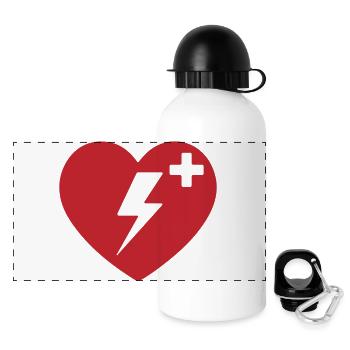 AED emergency defibrillator First Aid - Panoramic Thermal Bottle with Lid 500 ml - white - Front