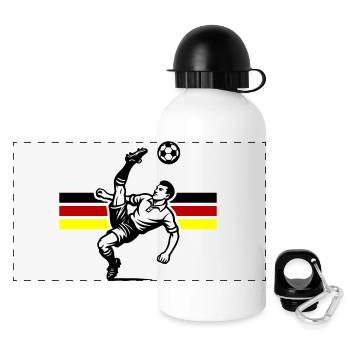 Coup de pied aérien de football Allemagne - Gourde panoramique avec couvercle 500 ml - blanc - Devant