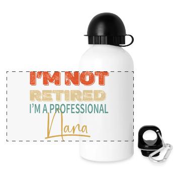 Ich bin nicht im Ruhestand, pro Mama - Panorama Trinkflasche mit Deckel 500 ml - Weiß - Vorne