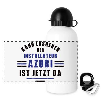 Azubi Installateur Lehre Ausbildung Auszubildender - Panorama Trinkflasche mit Deckel 500 ml - Weiß - Vorne