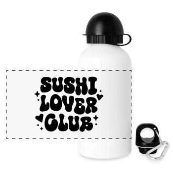 Sushi lovers club funny Japanese food - Panoramic Thermal Bottle with Lid 500 ml - white - Front