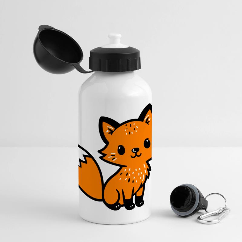 Fox Cute Comic Gourde panoramique avec couvercle 500 ml