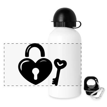 Heart Key - Panoramic Thermal Bottle with Lid 500 ml - white - Front
