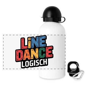 LineDance Logisch Farbig - Panorama Trinkflasche mit Deckel 500 ml - Weiß - Vorne