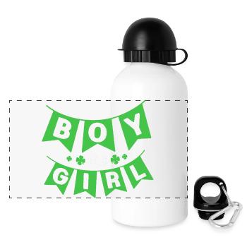Révélation du sexe de la fête de bébé de la Saint-Patrick - Gourde panoramique avec couvercle 500 ml - blanc - Devant