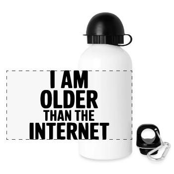 I Am Older Than The Internet - Panoramic Thermal Bottle with Lid 500 ml - white - Front