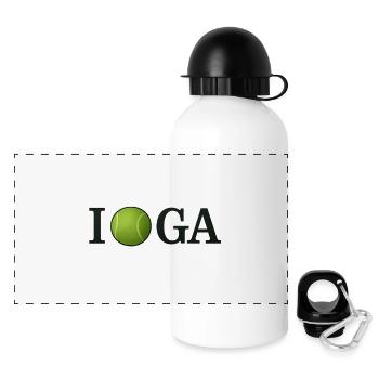 Balle de tennis I love IGA - Gourde panoramique avec couvercle 500 ml - blanc - Devant