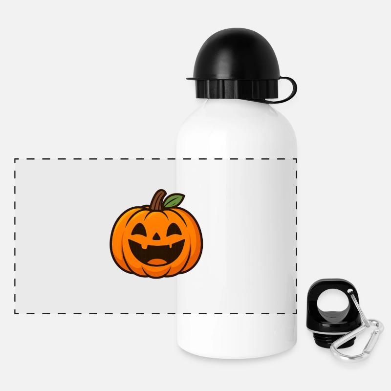 Happy Halloween pumpkin - Panoramic Thermal Bottle with Lid 500 ml - white