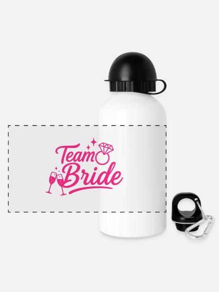 Équipe Mariée Diamant Rose - Gourde panoramique avec couvercle 500 ml - blanc
