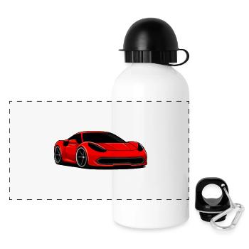 Children's Car Motif for Babies & Children's Clothing - Panoramic Thermal Bottle with Lid 500 ml - white - Front