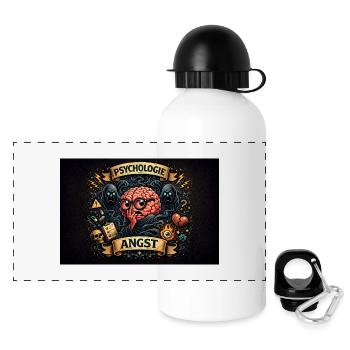 Anxiety Psychology Cartoon Brain - Panoramic Thermal Bottle with Lid 500 ml - white - Front