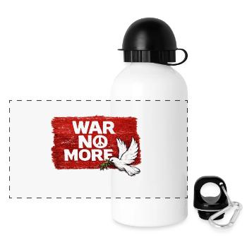 War No More – Sticker Peace & Humanity - Gourde panoramique avec couvercle 500 ml - blanc - Devant