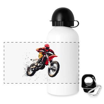 Conception du Motorcross - Gourde panoramique avec couvercle 500 ml - blanc - Devant