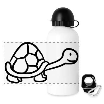 Kleine süße niedliche Schildkröte - Panorama Trinkflasche mit Deckel 500 ml - Weiß - Vorne