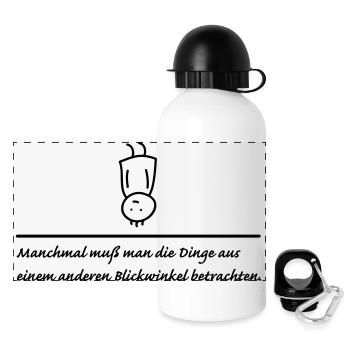 anderer Blickwinkel - Panorama Trinkflasche mit Deckel 500 ml - Weiß - Vorne