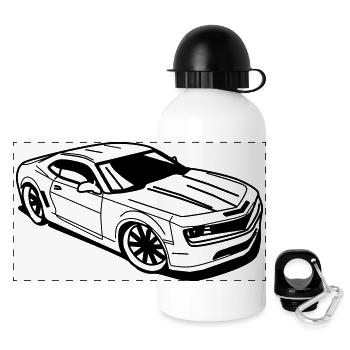 Voiture de sport américaine - Gourde panoramique avec couvercle 500 ml - blanc - Devant
