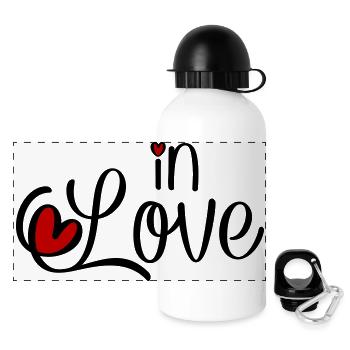 In love - Panoramic Thermal Bottle with Lid 500 ml - white - Front