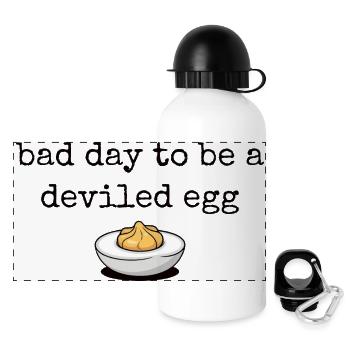 Lustiger Spruch Ei Buffet Essen Bad Day Deviled Eg - Panorama Trinkflasche mit Deckel 500 ml - Weiß - Vorne