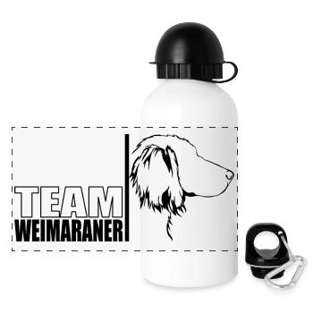 TEAM Weimaraner Chien à poil long Chien Wilsigns - Gourde panoramique avec couvercle 500 ml - blanc - Devant