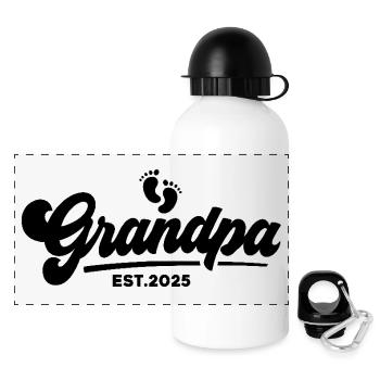 Opa 2025 - Panorama Trinkflasche mit Deckel 500 ml - Weiß - Vorne