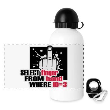 SELECT finger FROM hand - Panorama Trinkflasche mit Deckel 500 ml - Weiß - Vorne