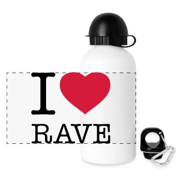 I LOVE RAVE - Panoramic Thermal Bottle with Lid 500 ml - white - Front