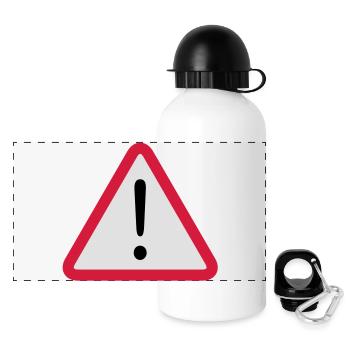 Achtung - Panorama Trinkflasche mit Deckel 500 ml - Weiß - Vorne