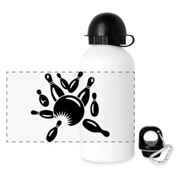 Kegel und Kugel - Panorama Trinkflasche mit Deckel 500 ml - Weiß - Vorne