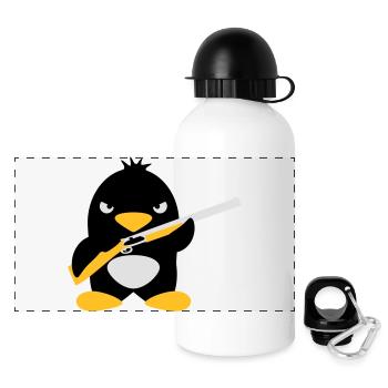 Shotgun Penguin - Panoramic Thermal Bottle with Lid 500 ml - white - Front
