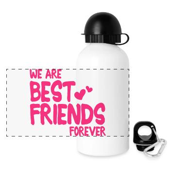 we are best friends forever i 1c - Gourde panoramique avec couvercle 500 ml - blanc - Devant