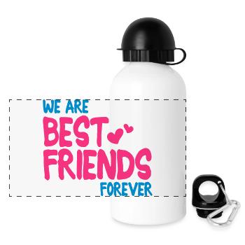 we are best friends forever i 2c - Gourde panoramique avec couvercle 500 ml - blanc - Devant