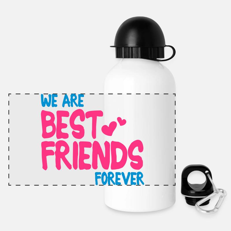 we are best friends forever i 2c - Panorama Trinkflasche mit Deckel 500 ml - Weiß