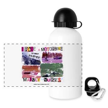Rennen um Frauen zu treffen - Panorama Trinkflasche mit Deckel 500 ml - Weiß - Vorne