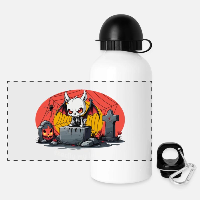 Friedhöfe und Nachtschwärmer - Panorama Trinkflasche mit Deckel 500 ml - Weiß