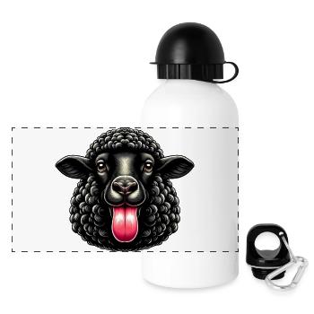 Rebellious family black sheep makes tongue - Panoramic Thermal Bottle with Lid 500 ml - white - Front
