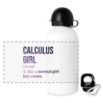 calcul - Gourde panoramique avec couvercle 500 ml - blanc - Devant