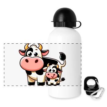 Vache Vaches - Gourde panoramique avec couvercle 500 ml - blanc - Devant