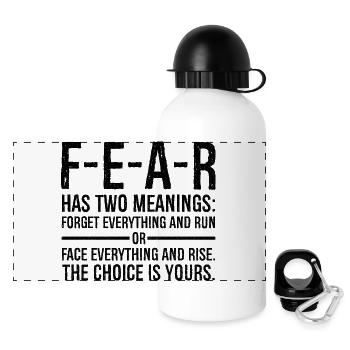 fear has two meanings forget everything and run - Panoramic Thermal Bottle with Lid 500 ml - white - Front
