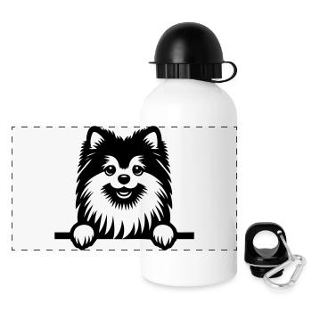 Pomeranian - Panoramic Thermal Bottle with Lid 500 ml - white - Front
