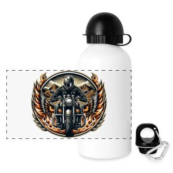 Logo de moto - Gourde panoramique avec couvercle 500 ml - blanc - Devant